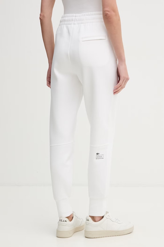 Odzież Lacoste spodnie dresowe damskie z bawełną XF0343 biały