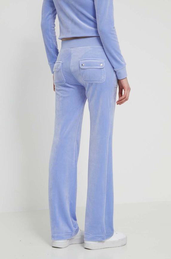 Odzież Juicy Couture spodnie dresowe welurowe JCAP180.609 niebieski