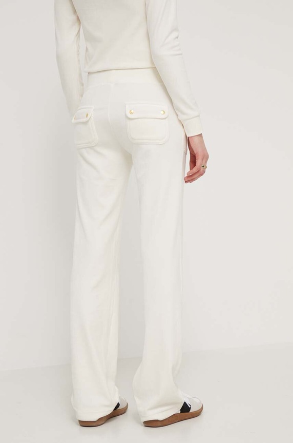 Odzież Juicy Couture spodnie dresowe welurowe JCAP180G.181 beżowy