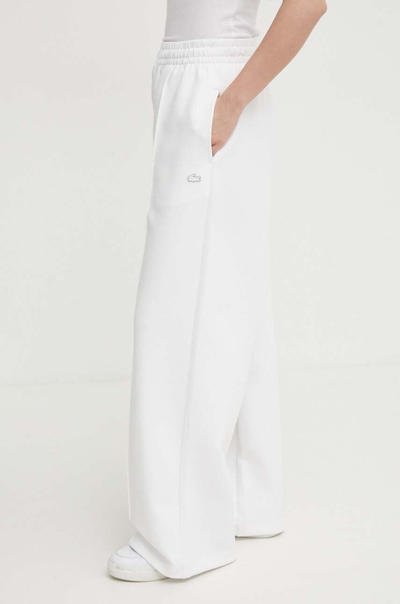 Lacoste pantaloni de trening cu bumbac pentru femei alb XF7374
