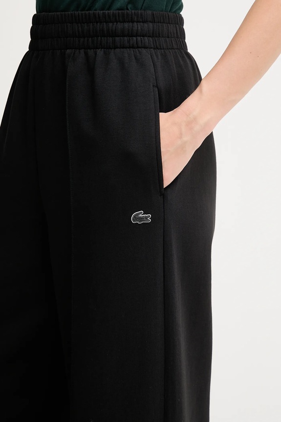 Lacoste pantaloni de trening femei cu bumbac negru XF7374