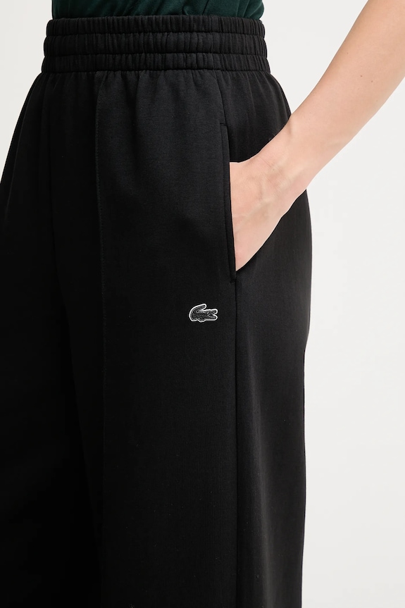 Lacoste pantaloni de trening femei cu bumbac negru XF7374