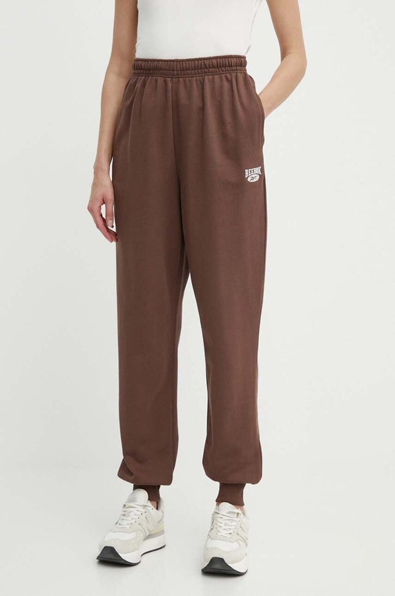 Reebok Classic spodnie dresowe bawełniane Archive Essentials bawełna brązowy 100076213