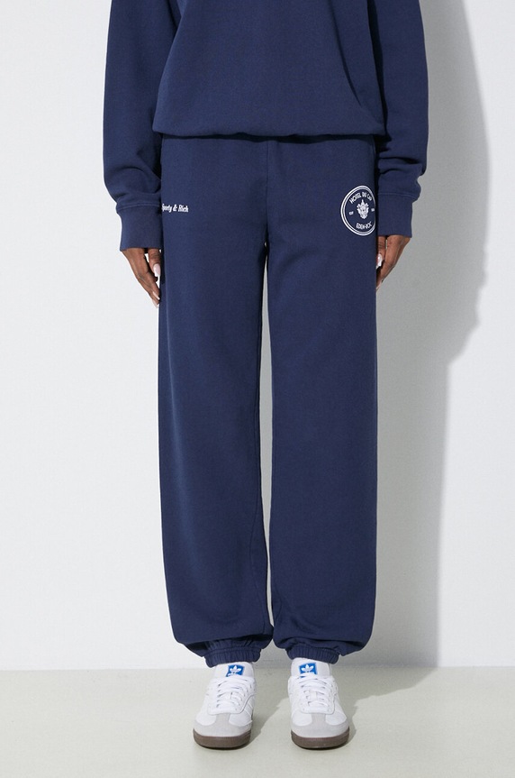 Sporty & Rich cotton joggers Eden Crest Sweatpants cotton navy SW1072NA