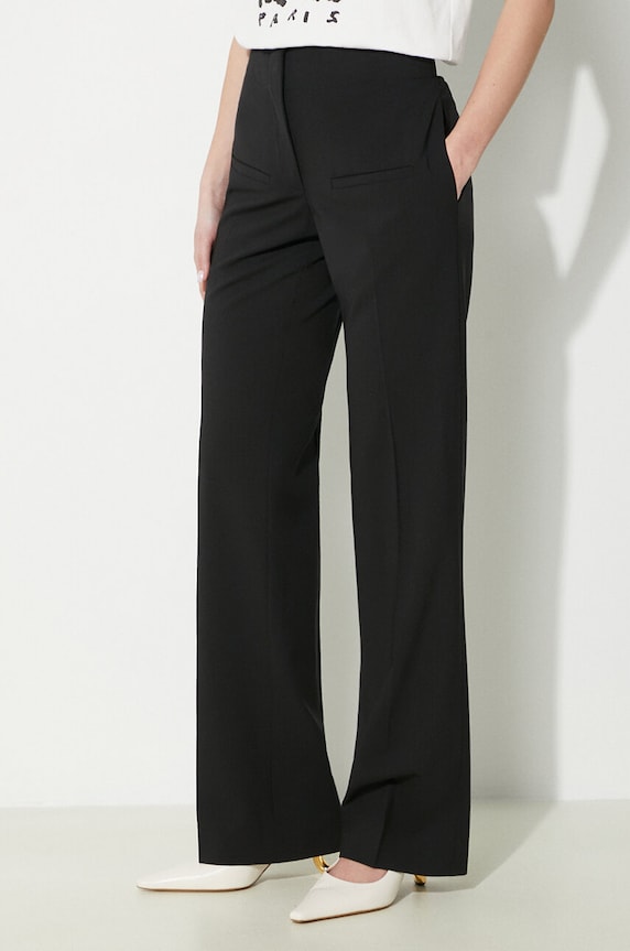 Vlněné kalhoty JW Anderson Front Pocket Straight Trousers vlna černá TR0332.PG1321.999