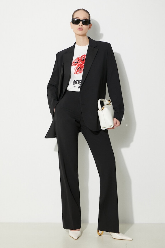 Vlněné kalhoty JW Anderson Front Pocket Straight Trousers TR0332.PG1321.999 černá SS24