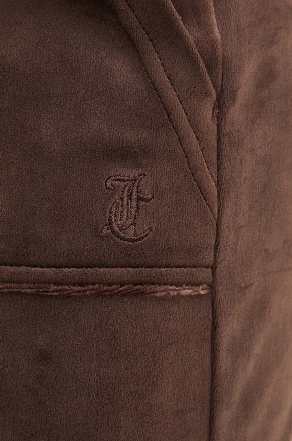Juicy Couture pantaloni da tuta in velluto marrone JCAP180EU.193