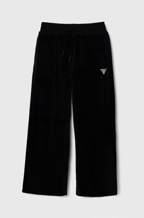 Dětské velurové tepláky Guess pletenina černá J4RQ16.KBXI2.PPYH