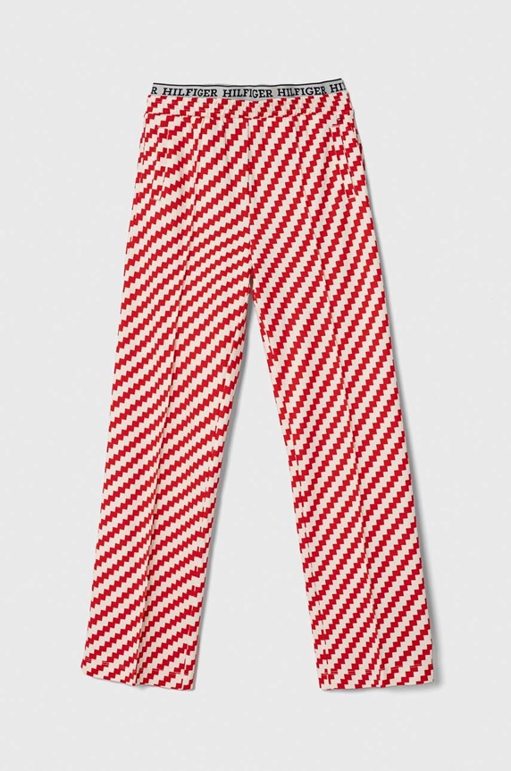 Tommy Hilfiger spodnie dresowe dziecięce wzorzyste czerwony KG0KG07747.128.176.PPYH