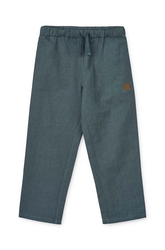 Liewood spodnie z domieszką lnu dziecięce Orlando Linen Pants LW19361 niebieski SS24