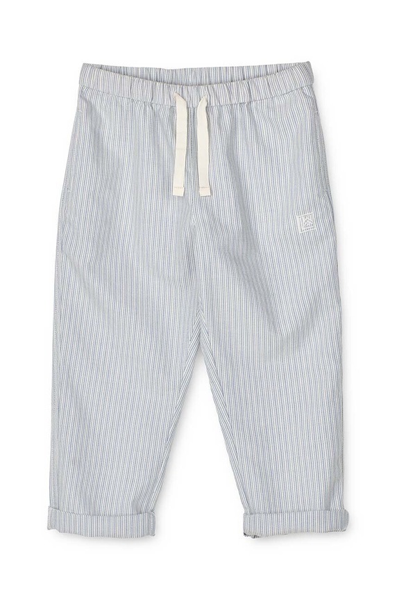 Liewood spodnie bawełniane dziecięce Orlando Stripe Pants wzorzyste niebieski LW19367