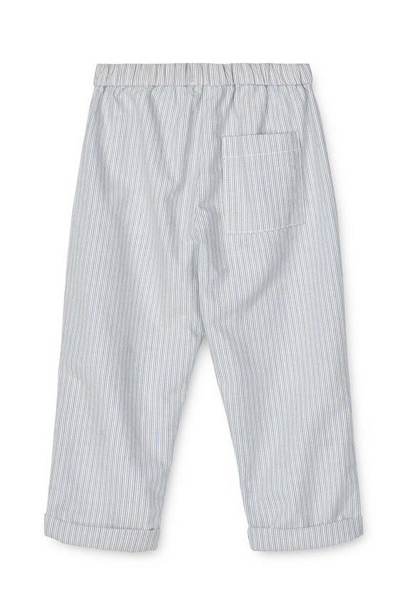 Liewood spodnie bawełniane dziecięce Orlando Stripe Pants LW19367 niebieski SS24