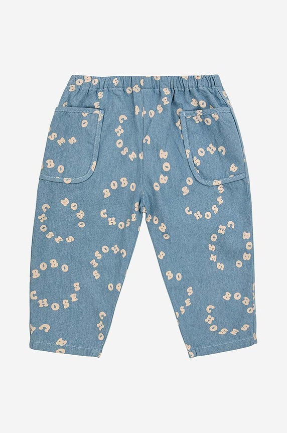Bobo Choses spodnie bawełniane niemowlęce 124AB062 niebieski SS24