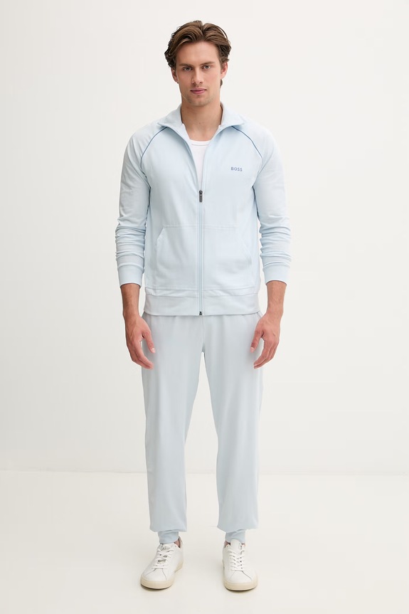 BOSS spodnie lounge męskie bawełniane z elastanem Mix&Match Pants 50515305 niebieski SS26