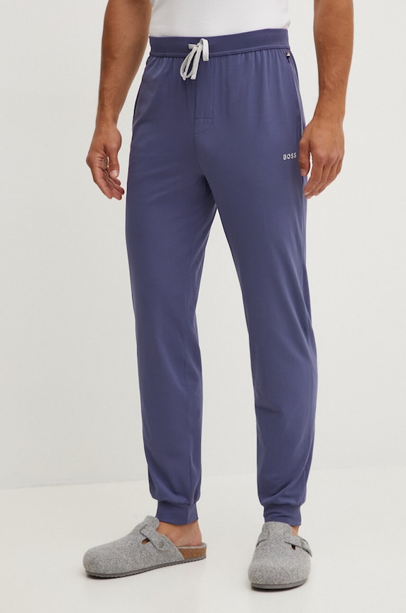 BOSS loungewear kalhoty pánské bavlněné s elastanem Mix&Match Pants pletenina modrá 50515305