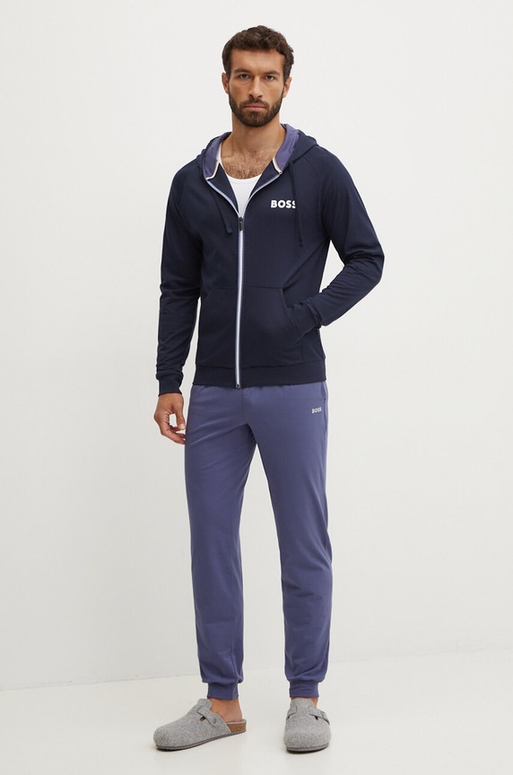 BOSS loungewear kalhoty pánské bavlněné s elastanem Mix&Match Pants 50515305 modrá SS26
