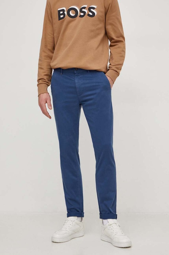 BOSS Orange spodnie Chino_slim z elastanem granatowy 50510933