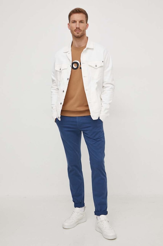 BOSS Orange spodnie Chino_slim 50510933 granatowy AA00