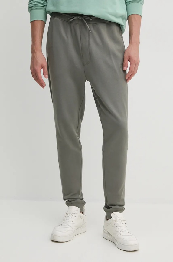 BOSS Orange spodnie dresowe bawełniane Sestart zielony 50509303
