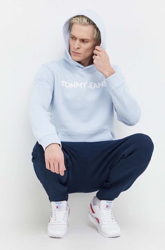 Tommy Jeans spodnie dresowe bawełniane DM0DM18355 granatowy SS24