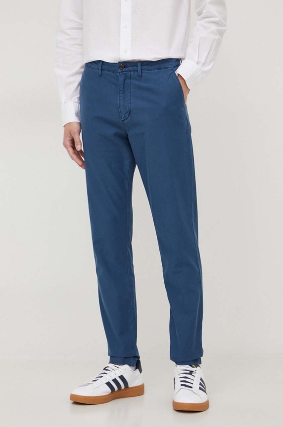 Tommy Hilfiger spodnie z elastanem niebieski MW0MW33913