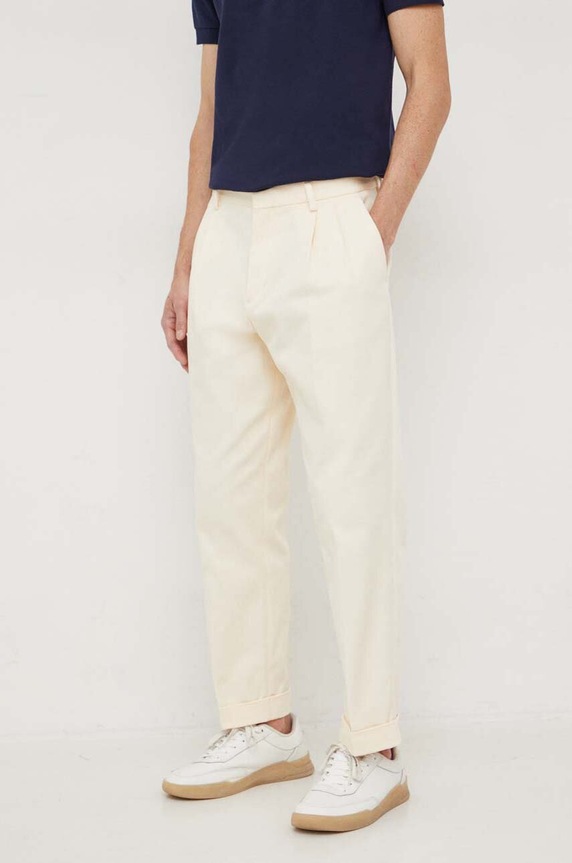 Tommy Hilfiger spodnie z elastanem beżowy MW0MW33919