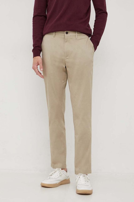 Tommy Hilfiger spodnie z elastanem zielony MW0MW33938