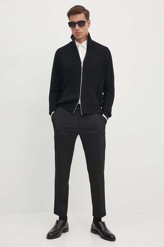 Calvin Klein spodnie z domieszką wełny K10K109550 czarny SS24
