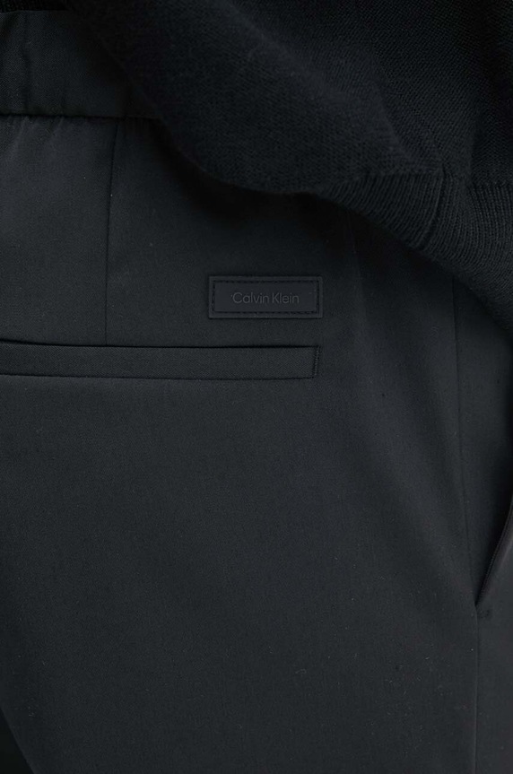 Calvin Klein spodnie z domieszką wełny K10K109550 czarny