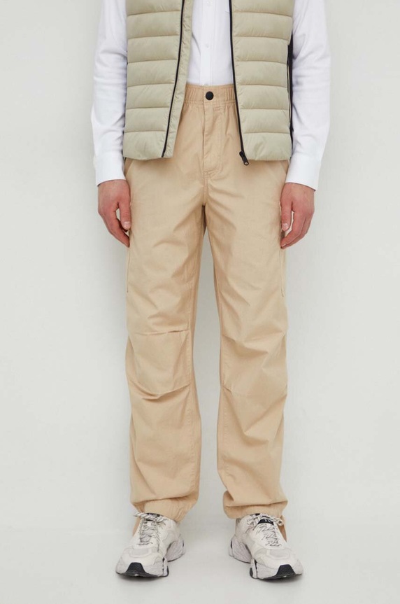Calvin Klein Jeans pantaloni de bumbac bumbac bej J30J324692