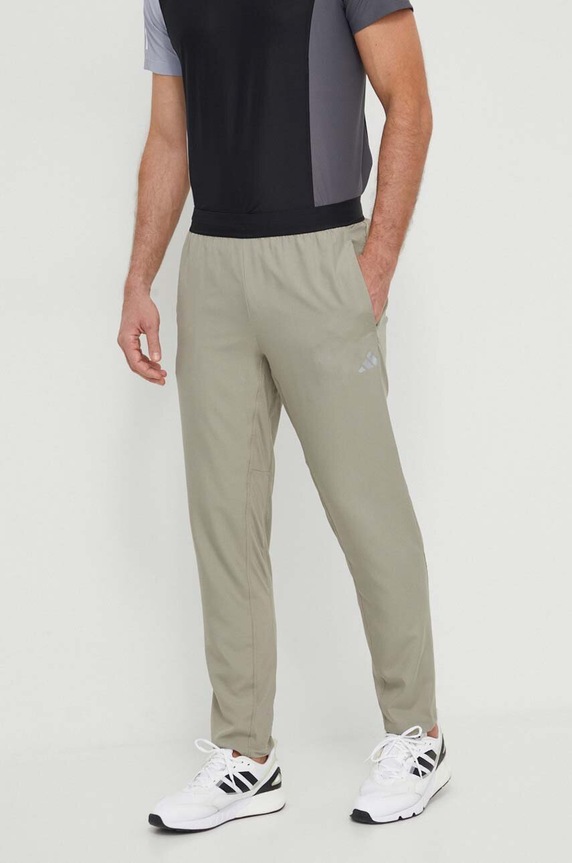 Παντελόνι προπόνησης adidas Performance Gym+ Gym+ ύφασμα πράσινο IR5884