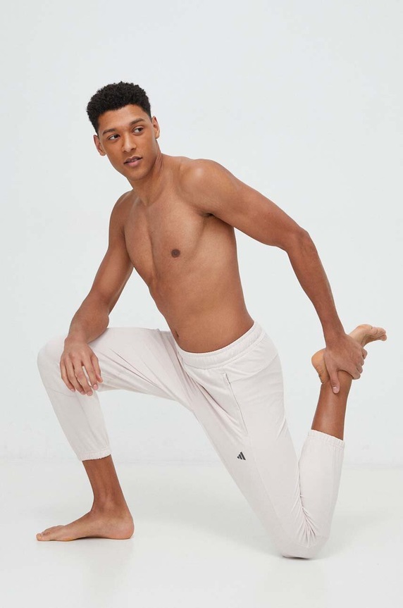 adidas Performance pantaloni de antrenament Designed for Training tricotaj roz IU4604
