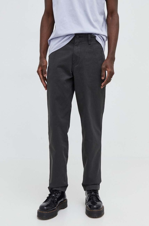 Levi's Pantaloni chinos bărbați din bumbac drept gri A5753
