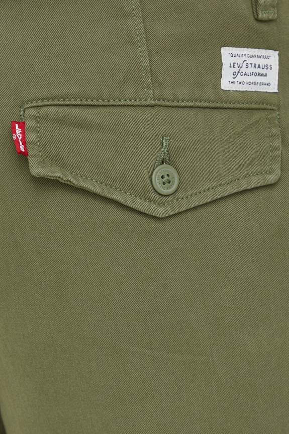 Levi's nohavice chinos pánske bavlnené zelená A5753