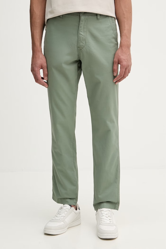 Levi's nohavice chinos pánske bavlnené zelená A5753