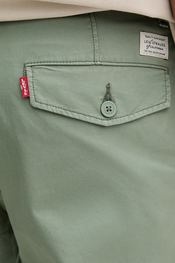 Levi's nohavice chinos pánske bavlnené zelená A5753
