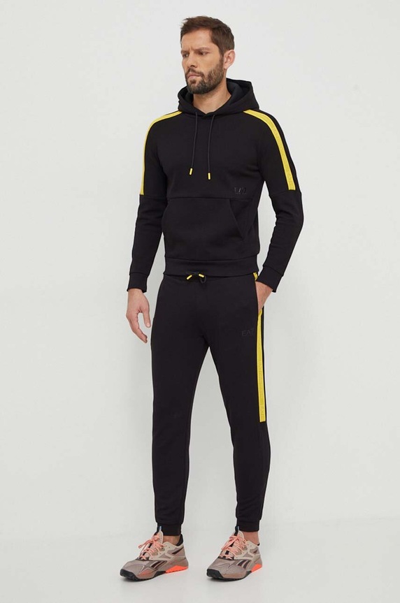 Памучен спортен панталон EA7 Emporio Armani 3DPP76.PJEQZ черен SS24