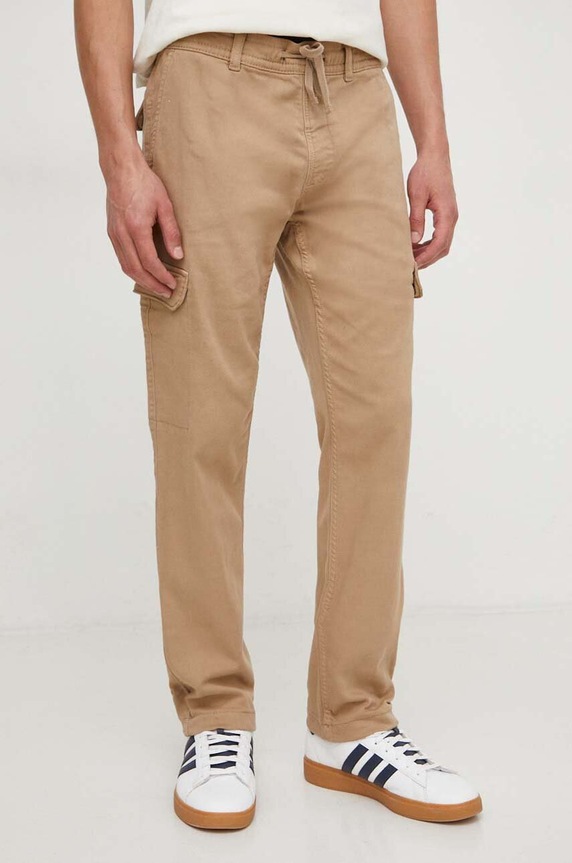 Pepe Jeans spodnie GYMDIGO CARGO PANT z elastanem beżowy PM211652
