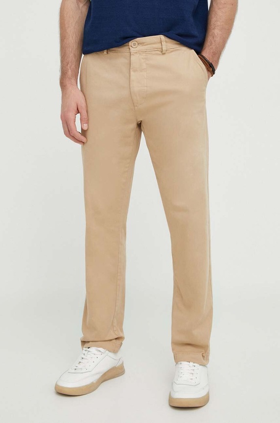 Pepe Jeans spodnie SLIM CHINO z elastanem beżowy PM211655