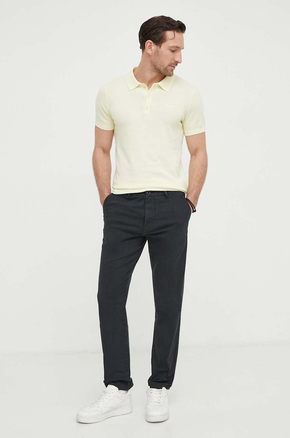 Pepe Jeans spodnie SLIM CHINO PM211655 czarny SS24