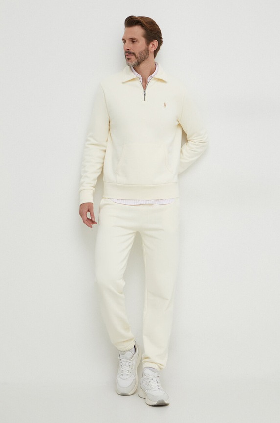Βαμβακερό παντελόνι Polo Ralph Lauren 710916699 μπεζ SS24