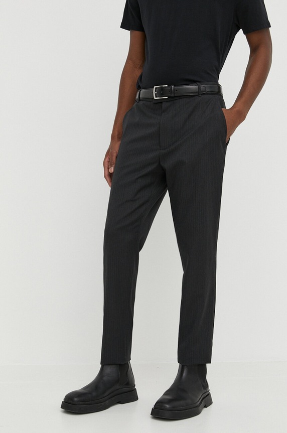 IRO gyapjú nadrág szövet szürke MP23LOWESLIM