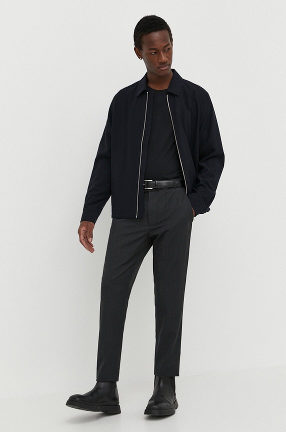 IRO gyapjú nadrág MP23LOWESLIM szürke SS24