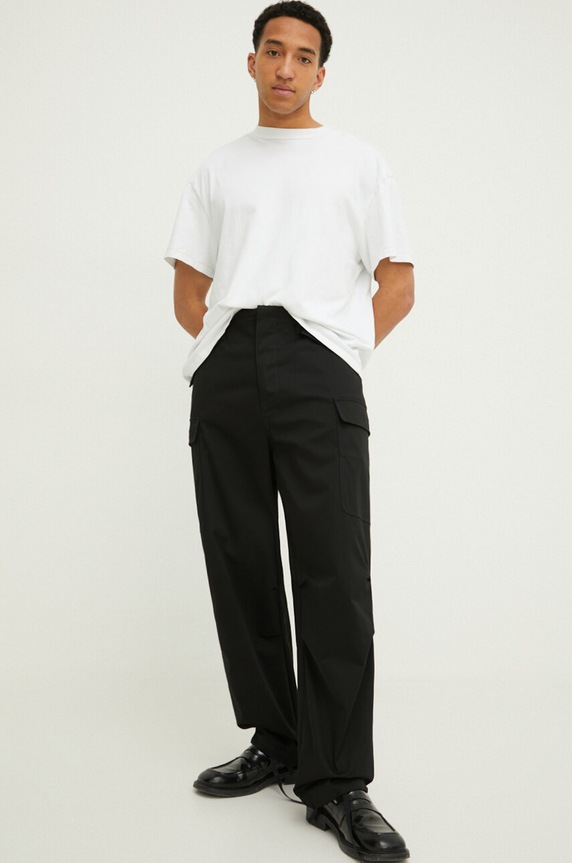 MSGM spodnie tkanina czarny 3640MP14X.247105