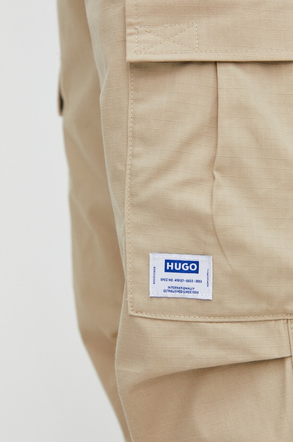 HUGO Blue spodnie bawełniane beżowy 50517923