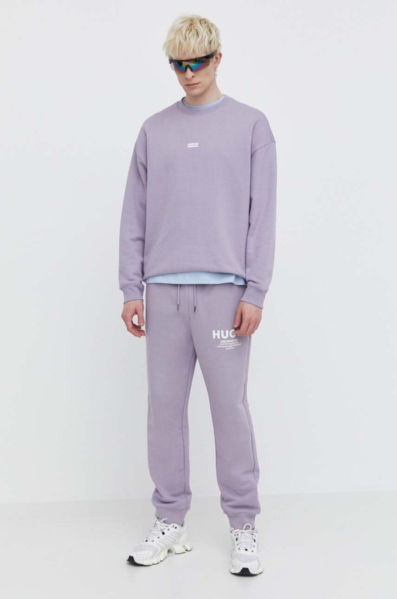 Bavlněné tepláky Hugo Blue Nevez 50510734 fialová AW25