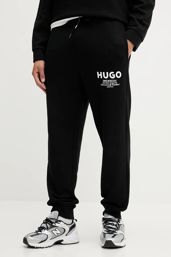 Hugo Blue pamut melegítőnadrág dzsörzé fekete 50510734