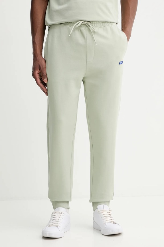 HUGO Blue pantaloni de trening bărbați din bumbac Napin verde 50522372