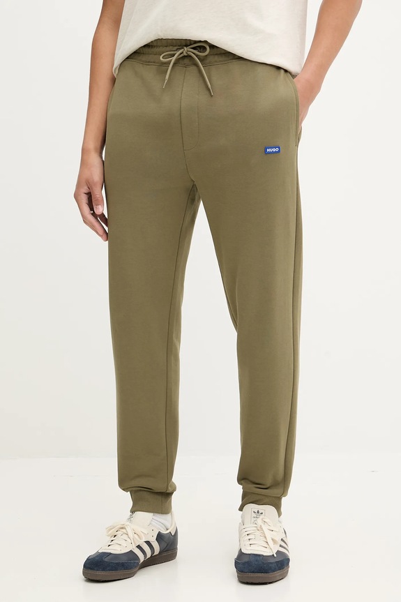 HUGO Blue pantaloni de trening bărbați din bumbac Napin bumbac verde 50522372