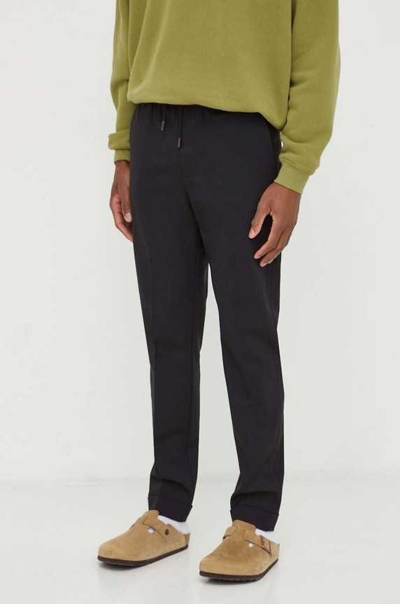 Шерстяные брюки The Kooples шерсть чёрный HPAN28045K